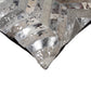 Set of Two 18" Gray Brown And Silver Chevron Cowhide Throw Pillows