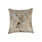 Set of Two 18" Natural and Gold Chevron Cowhide Throw Pillows with Glitter