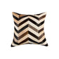 Set of Two 18" Black Brown and Beige Chevron Cowhide Throw Pillows