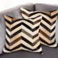 Set of Two 18" Black Brown and Beige Chevron Cowhide Throw Pillows