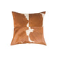 Set of Two 18" Brown and White Cowhide Cowhide Throw Pillows