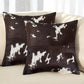 Set of Two 18" Chocolate and White Cowhide Cowhide Throw Pillows