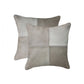 Set of Two 18" Gray Cowhide Throw Pillows