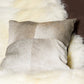 Set of Two 18" Gray Cowhide Throw Pillows