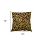 Set of Two 18" Brown and Black Leopard Cowhide Throw Pillows