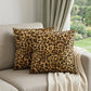 Set of Two 18" Brown and Black Leopard Cowhide Throw Pillows