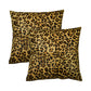Set of Two 18" Brown and Black Leopard Cowhide Throw Pillows
