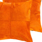 Set of Two 18" Orange Cowhide Throw Pillows
