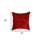 Set of Two 18" Red Cowhide Throw Pillows