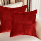 Set of Two 18" Red Cowhide Throw Pillows
