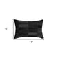 12" X 20" Black Patchwork Cowhide Lumbar Throw Pillow