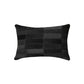 12" X 20" Black Patchwork Cowhide Lumbar Throw Pillow