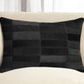 12" X 20" Black Patchwork Cowhide Lumbar Throw Pillow