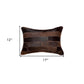 12" X 20" Chocolate Patchwork Cowhide Lumbar Throw Pillow