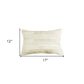 12" X 20" Off White Patchwork Cowhide Lumbar Throw Pillow