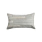 Set of Two 12" X 20" Gray Patchwork Cowhide Lumbar Throw Pillows