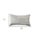 Set of Two 12" X 20" Gray Patchwork Cowhide Lumbar Throw Pillows