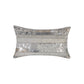 Set of Two 12" X 20" Gray and Silver Striped Cowhide Lumbar Throw Pillows with Glitter
