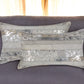 Set of Two 12" X 20" Gray and Silver Striped Cowhide Lumbar Throw Pillows with Glitter