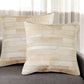 Set of Two 18" Natural Patchwork Cowhide Throw Pillows