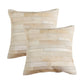 Set of Two 18" Natural Patchwork Cowhide Throw Pillows