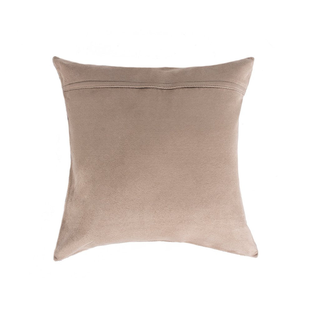 Set of Two 18" Natural Patchwork Cowhide Throw Pillows