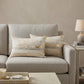 Set of Two 12" X 20" Natural and Gold Patchwork Cowhide Lumbar Throw Pillows with Glitter