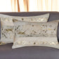 Set of Two 12" X 20" Natural and Gold Patchwork Cowhide Lumbar Throw Pillows with Glitter