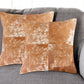 Set of Two 18" Brown and White Cowhide Cowhide Throw Pillows