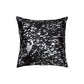 Set of Two 18" Black and Silver Abstract Cowhide Throw Pillows with Glitter