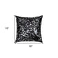 Set of Two 18" Black and Silver Abstract Cowhide Throw Pillows with Glitter
