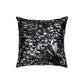 Set of Two 18" Black and Silver Abstract Cowhide Throw Pillows with Glitter