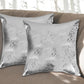 Set of Two 18" Gray and Silver Abstract Cowhide Throw Pillows with Glitter