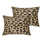 Set of Two 12" X 20" Brown and Black Leopard Cowhide Lumbar Throw Pillows