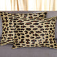 Set of Two 12" X 20" Brown and Black Leopard Cowhide Lumbar Throw Pillows
