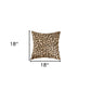 Set of Two 18" Brown and Black Leopard Cowhide Throw Pillows