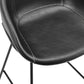 Set of Two 30" Black Faux Leather and Steel Low Back Bar Height Bar Chairs