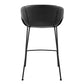 Set of Two 26" Black Faux Leather and Steel Low Back Counter Height Bar Chairs