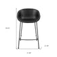 Set of Two 26" Black Faux Leather and Steel Low Back Counter Height Bar Chairs