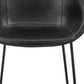 Set of Two 26" Black Faux Leather and Steel Low Back Counter Height Bar Chairs