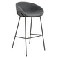 Set of Two 30" Gray and Black Fabric and Steel Low Back Bar Height Bar Chairs