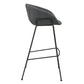 Set of Two 30" Gray and Black Fabric and Steel Low Back Bar Height Bar Chairs