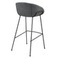 Set of Two 30" Gray and Black Fabric and Steel Low Back Bar Height Bar Chairs