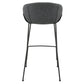Set of Two 30" Gray and Black Fabric and Steel Low Back Bar Height Bar Chairs