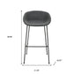Set of Two 30" Gray and Black Fabric and Steel Low Back Bar Height Bar Chairs