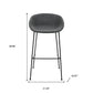 Set of Two 30" Gray and Black Fabric and Steel Low Back Bar Height Bar Chairs