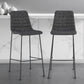 Set of Two 30" Black Fabric and Steel Low Back Bar Height Bar Chairs