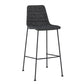 Set of Two 30" Black Fabric and Steel Low Back Bar Height Bar Chairs