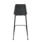 Set of Two 30" Black Fabric and Steel Low Back Bar Height Bar Chairs