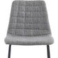 Set of Two 30" Light Gray and Black Fabric and Steel Low Back Bar Height Bar Chairs
